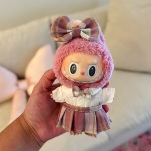 Labubu 4 piece outfit Pink Skirt set